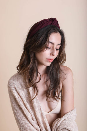 Wide Stripe Knot Headband Hats & Hair Leto Collection Plum 