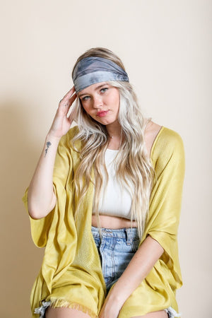 Wide Tie-Dye Headband Hats & Hair Charcoal