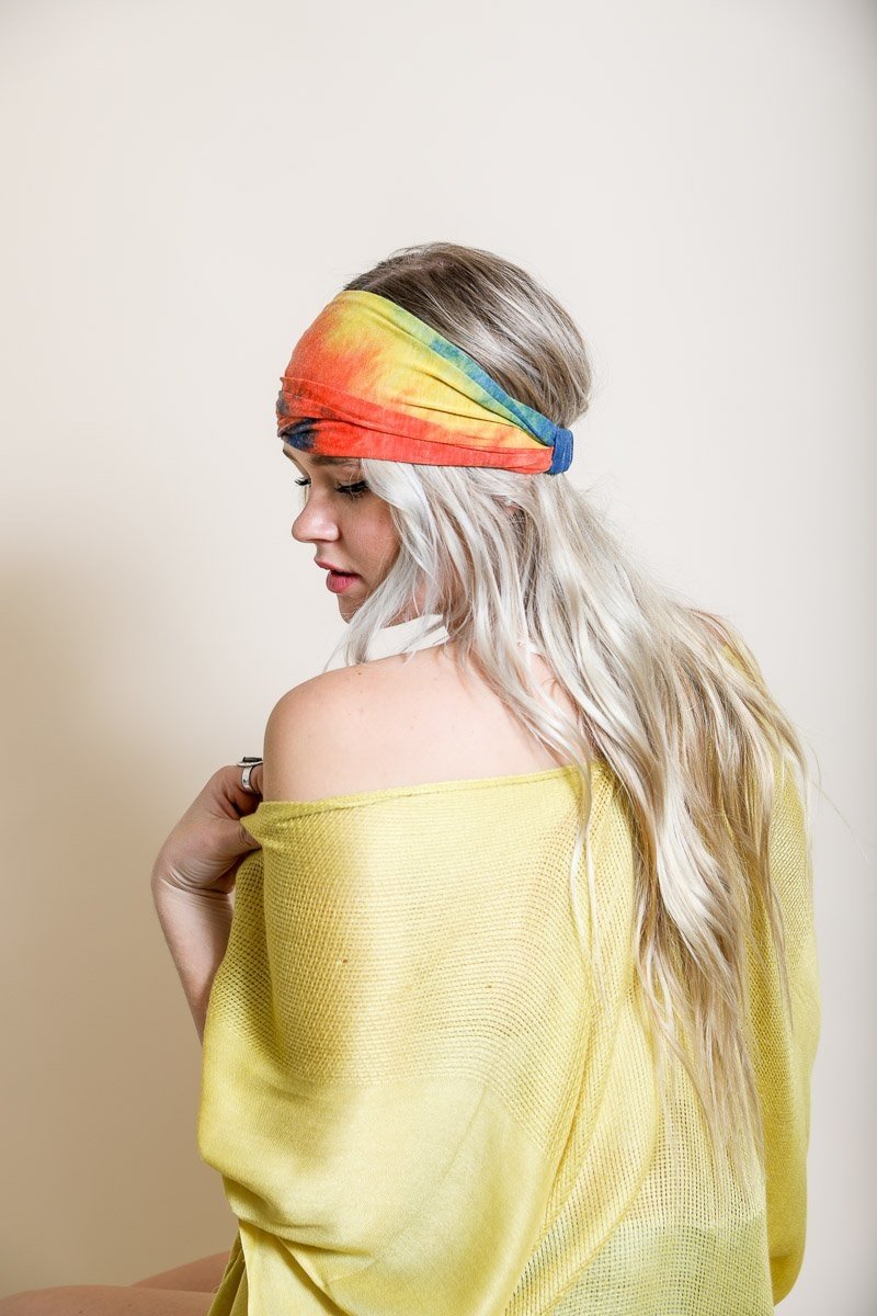 Wide Tie-Dye Headband Hats & Hair Orange