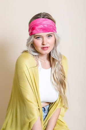 Wide Tie-Dye Headband Hats & Hair Fuchsia