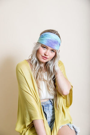 Wide Tie-Dye Headband Hats & Hair Leto Collection Blue 