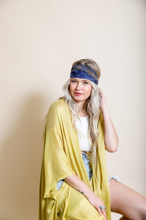 Wide Tie-Dye Headband Hats & Hair Leto Collection Navy 