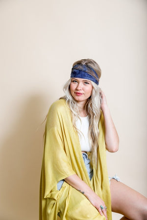 Wide Tie-Dye Headband Hats & Hair Navy