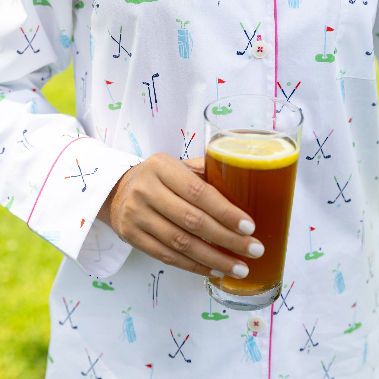 Women's Golf Night Shirt - Organic Cotton Poplin
