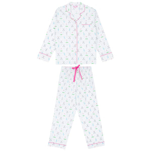 Women's Golf Long PJ Set - Organic Cotton Poplin