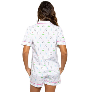 Women's Golf Short PJ Set - Organic Cotton Poplin
