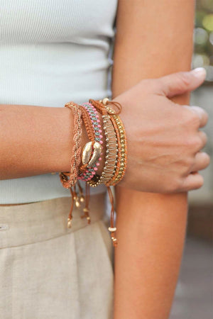 Woven Stackable Beaded Bracelet Jewelry Leto Collection 