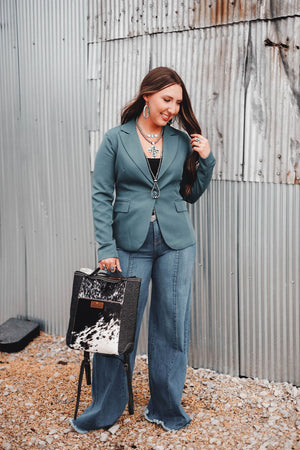 Wrangler Black and White Hair on Hide Backpack