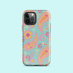 Aqua Paisley Tough Case for iPhone® Knitted Belle Boutique iPhone 12 Pro 