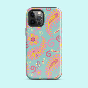 Aqua Paisley Tough Case for iPhone® Knitted Belle Boutique iPhone 12 Pro Max 