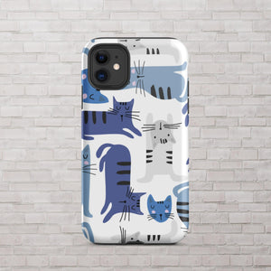 Blue Cats iPhone Case - KBB Exclusive Knitted Belle Boutique iPhone 11 