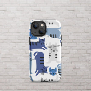 Blue Cats iPhone Case - KBB Exclusive Knitted Belle Boutique iPhone 13 mini 