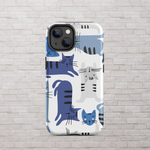 Blue Cats iPhone Case - KBB Exclusive Knitted Belle Boutique iPhone 14 