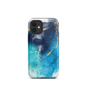 Blue Mix Marble iPhone Case - KBB Exclusive Knitted Belle Boutique iPhone 12 mini 