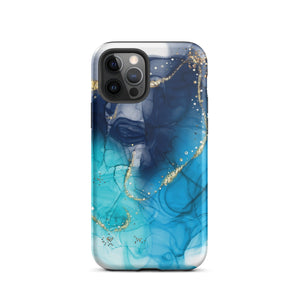 Blue Mix Marble iPhone Case - KBB Exclusive Knitted Belle Boutique iPhone 12 Pro 