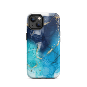 Blue Mix Marble iPhone Case - KBB Exclusive Knitted Belle Boutique iPhone 14 