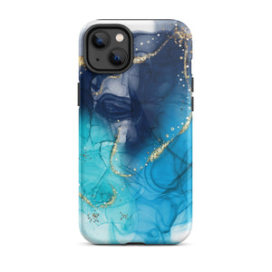 Blue Mix Marble iPhone Case - KBB Exclusive Knitted Belle Boutique iPhone 14 Plus 