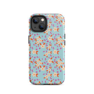 Bohemian Flowers Blue iPhone Case - KBB Exclusive Knitted Belle Boutique iPhone 14 