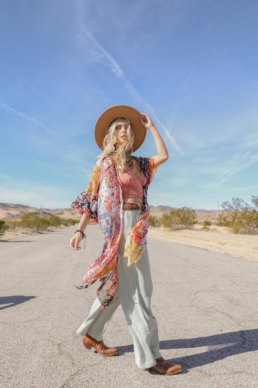 Boho Floral Patchwork Kimono Leto Accessories Sky Blue Default 