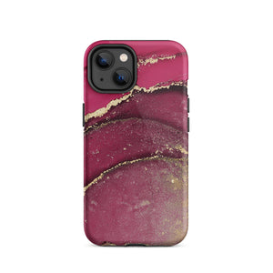 Burgundy Marble iPhone Case - KBB Exclusive Knitted Belle Boutique iPhone 14 