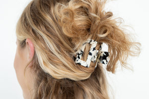 Carly Hair Claw - Black & White / Hair Clips Spiffy & Splendid 