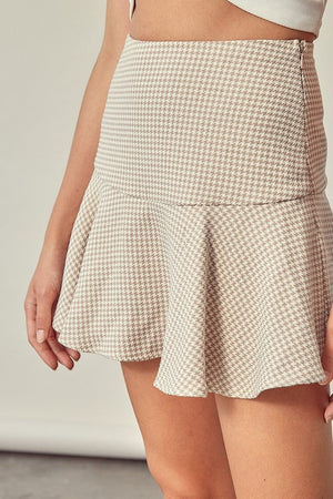 CHECKERED A LINE SKORT Mustard Seed 