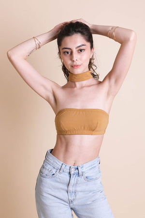 Choker Bandeau Bralette Leto Collection Small Camel 