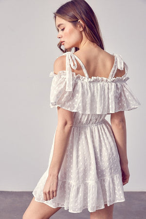 COLD SHOULDER RUFFLE DRESS Do + Be Collection 