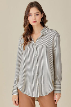 COLLAR STRIPED SHIRT Mustard Seed 