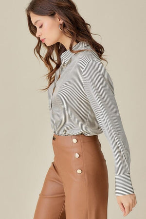 COLLAR STRIPED SHIRT Mustard Seed 