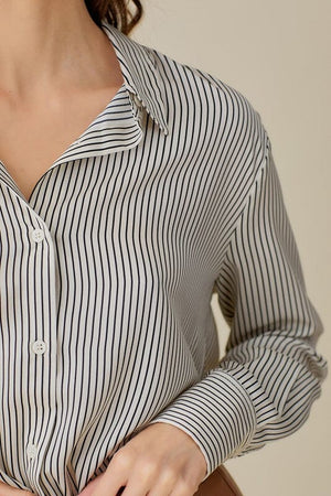 COLLAR STRIPED SHIRT Mustard Seed 