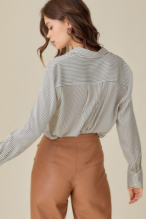 COLLAR STRIPED SHIRT Mustard Seed 