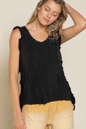 Criss cross Lace up Open Back Tank Top POL 