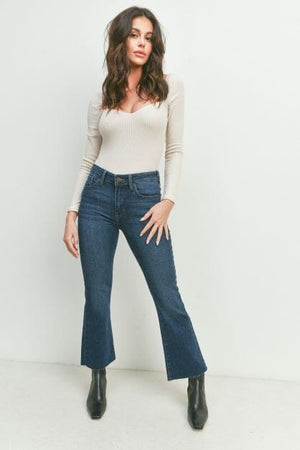 CROPPED FLARE JEANS JUST USA JEANS DARK DENIM 0 