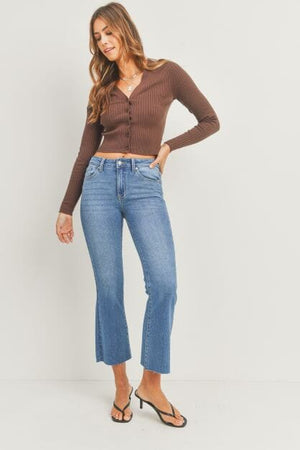 CROPPED FLARE JEANS JUST USA JEANS MEDIUM DENIM 0 