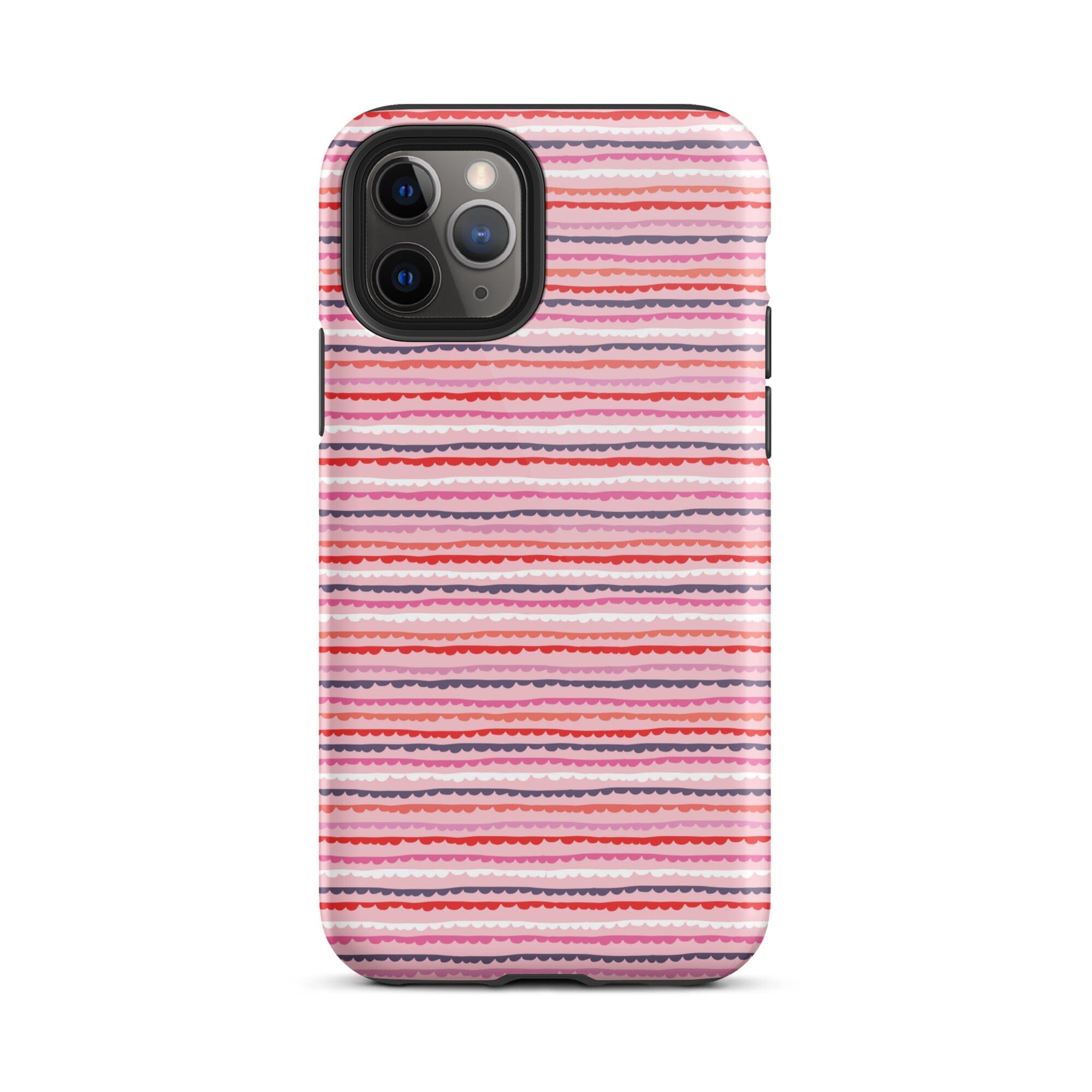 Curvy Lines Pink iPhone Case - KBB Exclusive Knitted Belle Boutique iPhone 11 