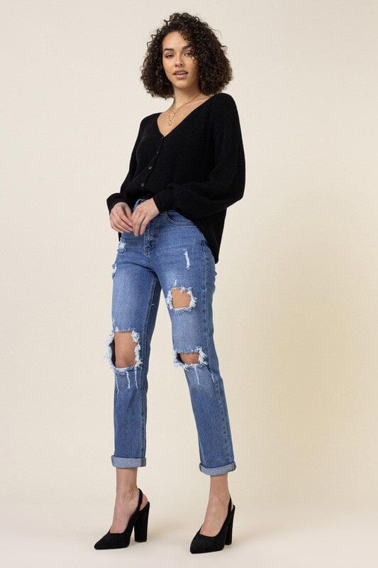 Distressed Boyfriend Jeans Vibrant M.i.U Medium Stone 1 