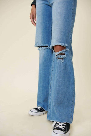 Distressed Wide Fit Jeans Vibrant M.i.U 