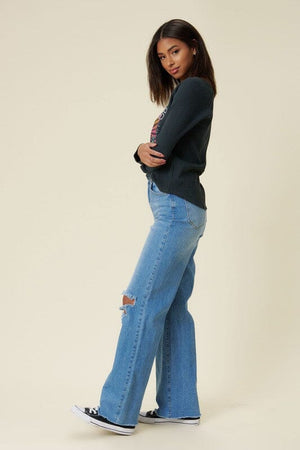 Distressed Wide Fit Jeans Vibrant M.i.U 