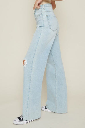 Distressed Wide Leg Jeans Vibrant M.i.U 