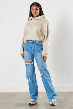 Distressed Wide Leg Jeans Vibrant M.i.U 