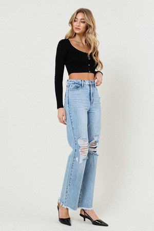 Distressed Wide Leg Vibrant M.i.U 
