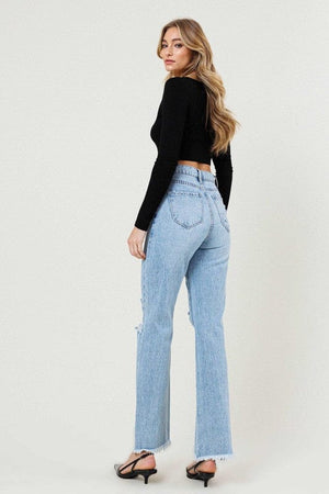 Distressed Wide Leg Vibrant M.i.U 