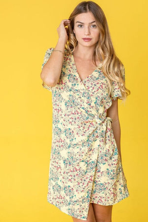 Ditsy Floral Wrap Dress EG fashion 