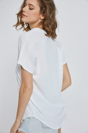 Dolman short sleeve button shirt top Miley + Molly 