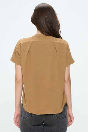 Dolman short sleeve button shirt top Miley + Molly 