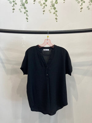 Dolman short sleeve button shirt top Miley + Molly 