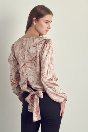 Draped front swirl print blouse Miley + Molly 