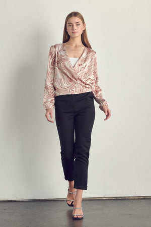 Draped front swirl print blouse Miley + Molly 