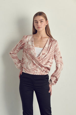 Draped front swirl print blouse Miley + Molly 